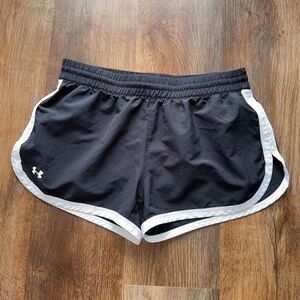 Under Armour Black and White Running Shorts